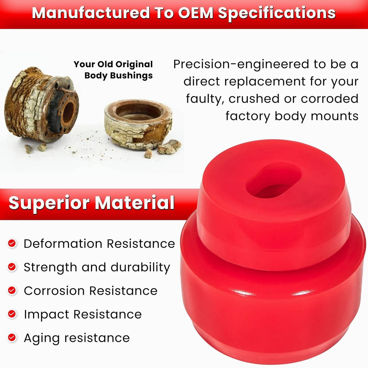 Solidspare Silicone Body Cab Mount Bushing 7-141 Kit for 1999-2014 Chevy Silverado & Sierra