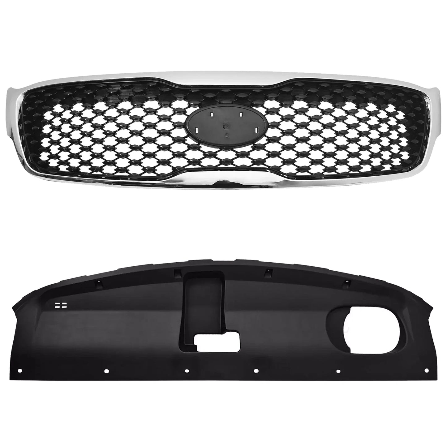 For 2016-2018 Kia Sorento Front Upper Grille Radiator Sight Cover Set 86360C6000