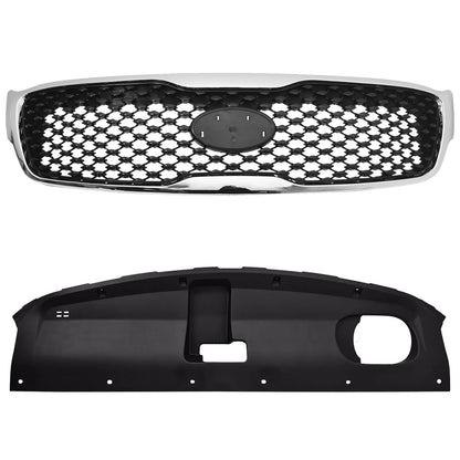 For 2016-2018 Kia Sorento Front Upper Grille Radiator Sight Cover Set 86360C6000
