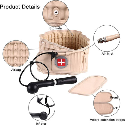 Solid Spare Decompression Back Brace Lumbar Belt Spinal Support & Extender Belt Air Traction