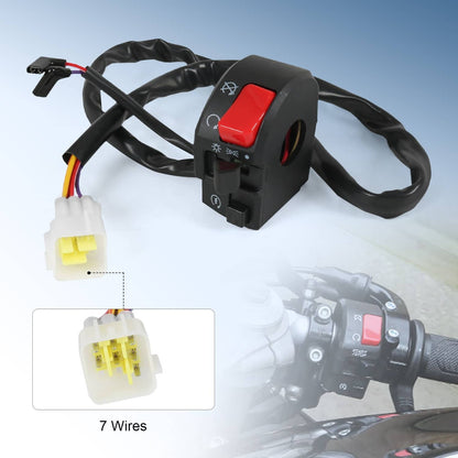 Solidspare 7/8" Motorcycle Handlebar Horn Button Turn Signal Fog Light Controller Switch