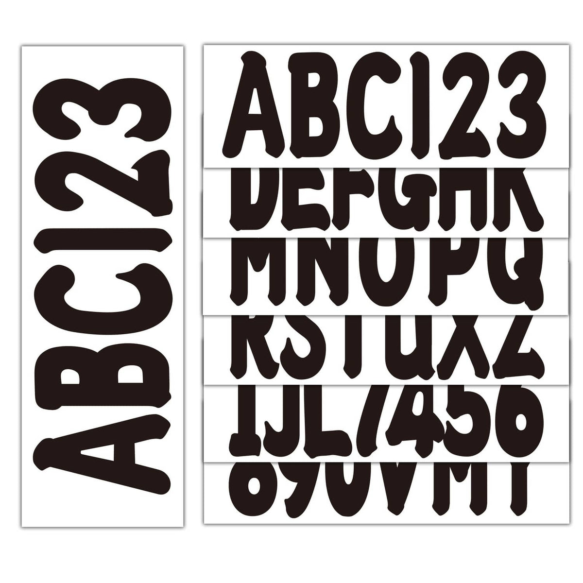 Solid Spare Black 3" Boat registration decals A-Z Letters & 0-9 Numbers 4 Sets