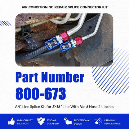 Solidspare 800-673 A/C Line Splice Kit for 5/16” Line With No.6 Hose, Line to Hose Repair