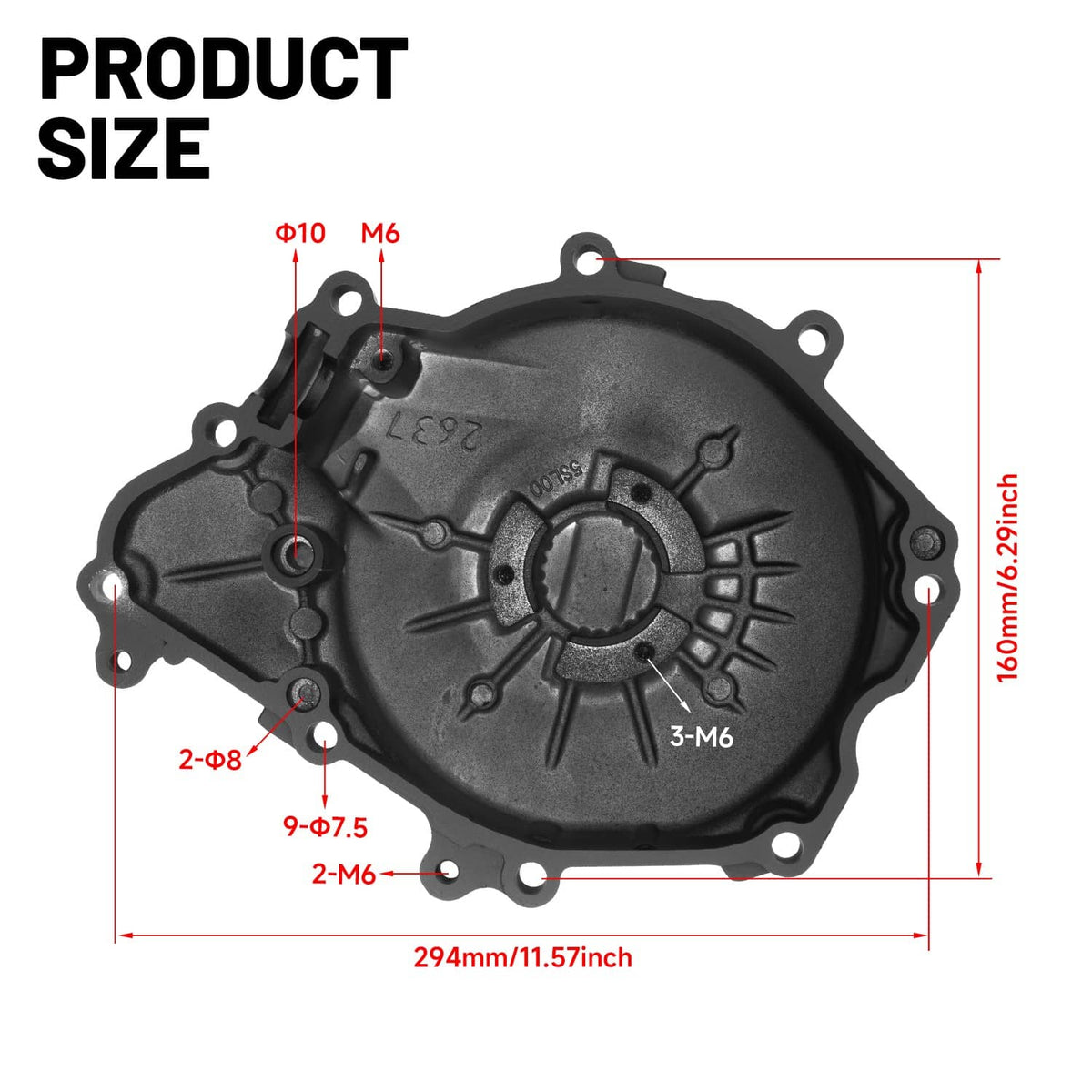 Solidspare For Yamaha YZF R6 2003-05 R6S 06-10 Left Engine Crankcase Stator Cover Aluminum