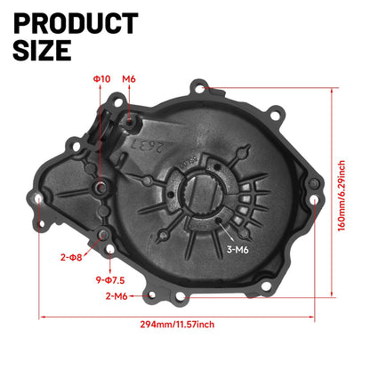 Solidspare For Yamaha YZF R6 2003-05 R6S 06-10 Left Engine Crankcase Stator Cover Aluminum