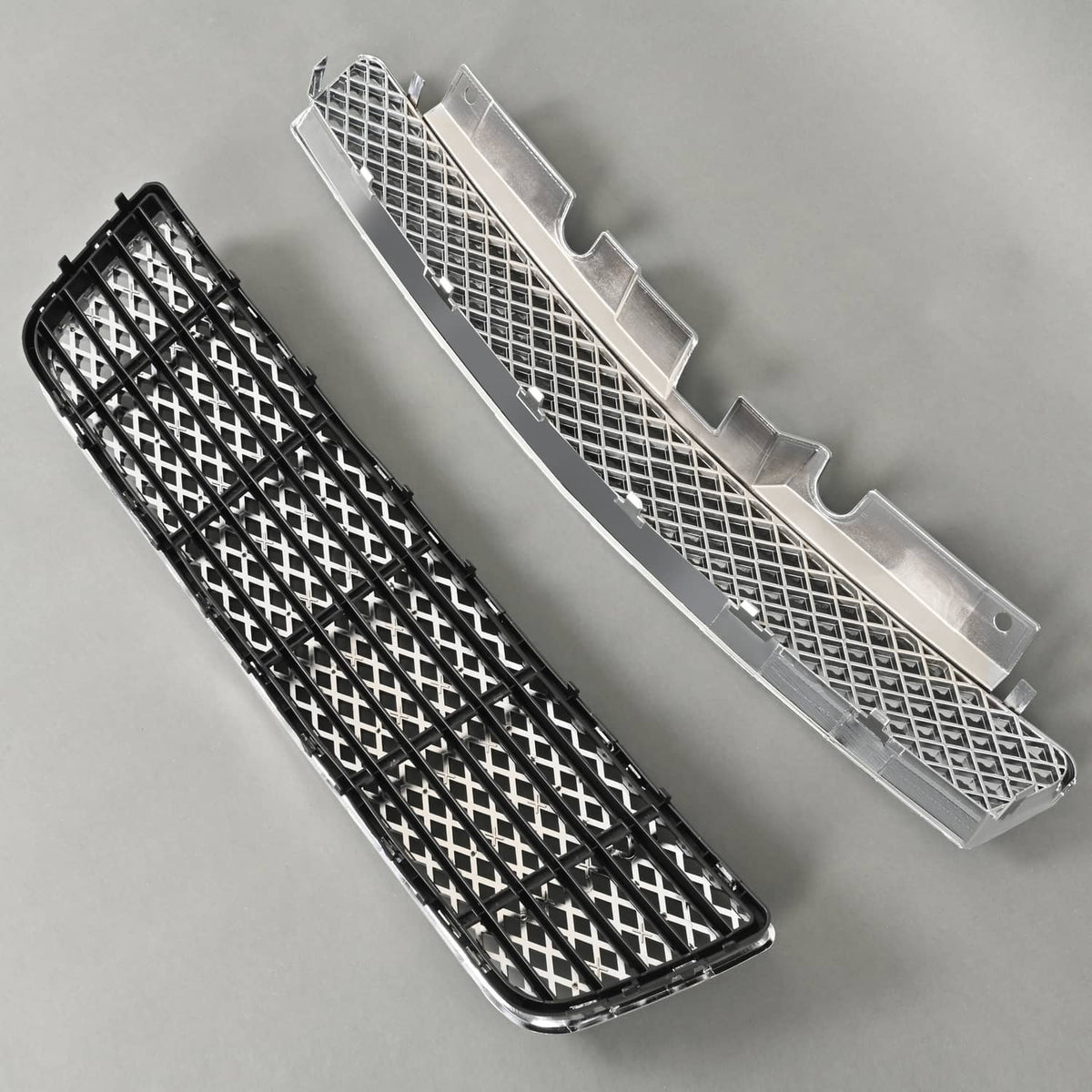 Solid Spare For 06-16 Chevy Impala/Limited Chrome Mesh Style Front Upper+Lower Bumper Grille