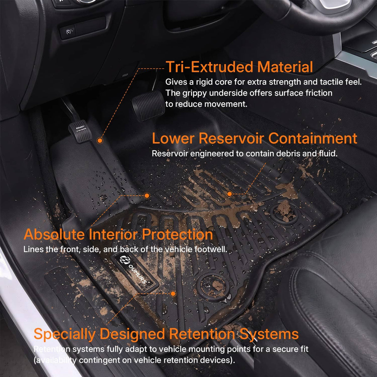 Solidspare Floor Mats for 2011-2014 Ford Explorer Bench Seating (No Fit Bucket Seating)