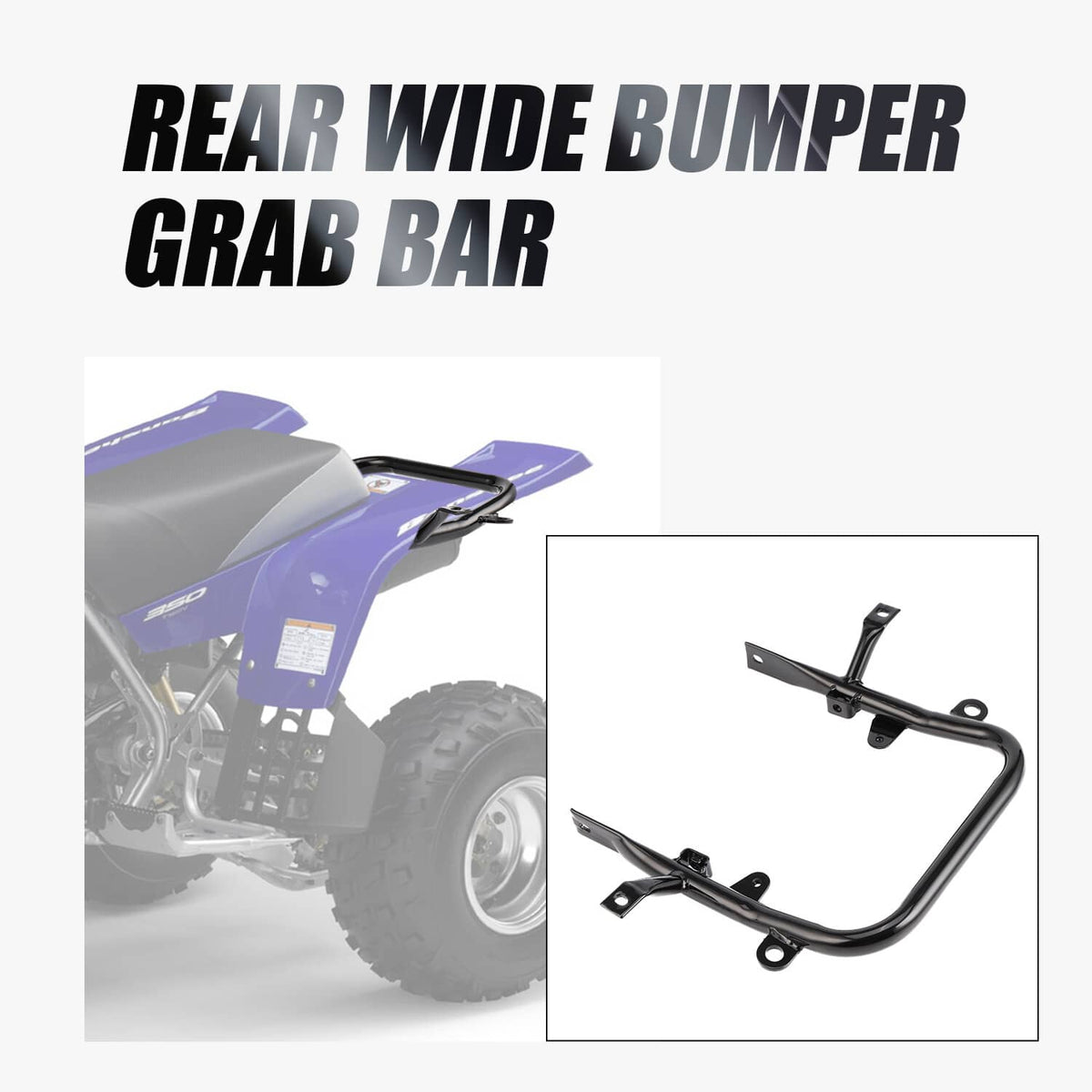 Solidspare New Black Rear Grab Bar Bumper Grab Bar Steel For Yamaha Banshee 350 1987-2006