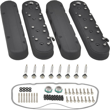 Solidspare Valve Covers with Coil Mounts w/Covers for Chevy LS LS1 LS2 LS3 LS6 LS7 Aluminum