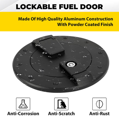 Solid Spare For Hummer H2 2003-2009 Locking Fuel Door Gas Tank Cap Cover ALUMINUM Black New