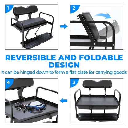 Solidspare For Yamaha G14-G22 Golf Cart Rear Seat Kit For G16 G19 G20 G21 Black Cushion