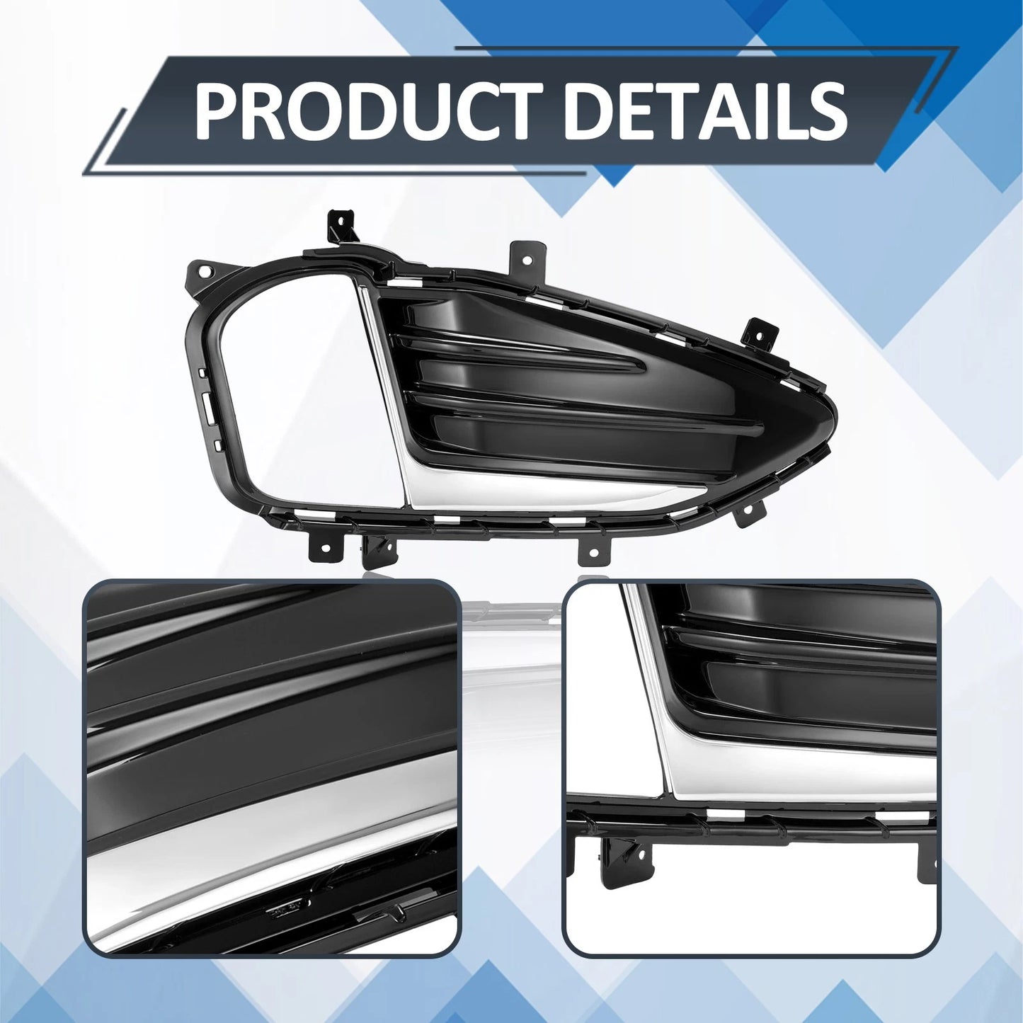 Front Fog Light Cover Fit for Edge 2019-2024 Passenger RIght Side Fog Lamp Low