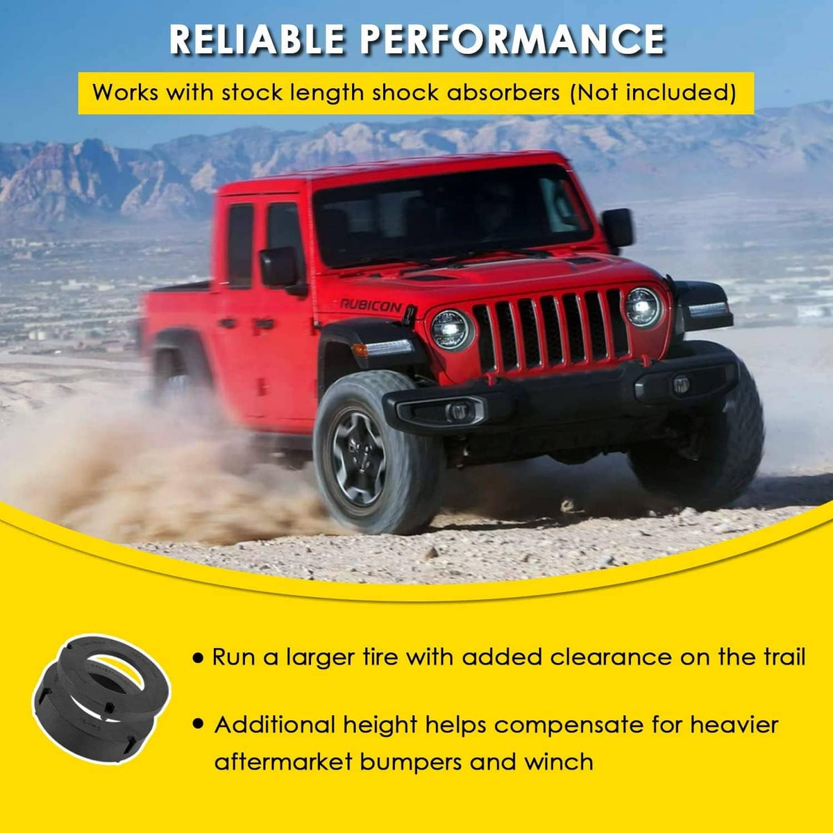 Solidspare 1155300 Front 1.5” Performance Spacer Leveling Kit for Jeep Gladiator 2020-2022