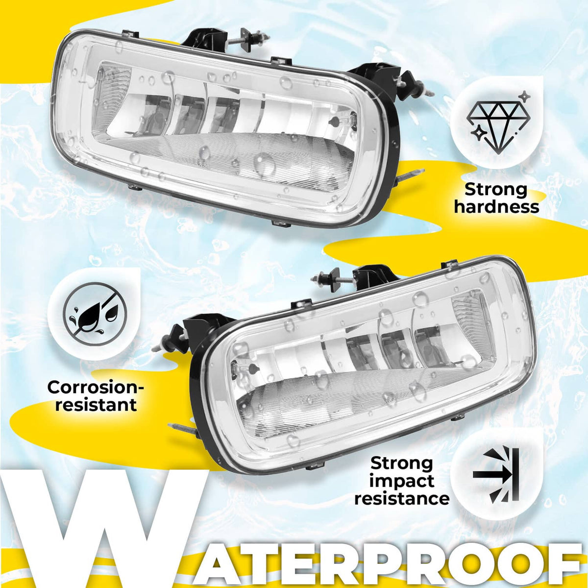 Solid Spare Fog Lights Assembly Clear Lens w/ Bulbs For 04-06 Ford F-150 06 Lincoln Mark LT