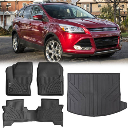 Solidspare 4Pcs Floor Mats & Cargo Liner for 2013 2014 2015 2016 2017 2018 2019 Ford Escape