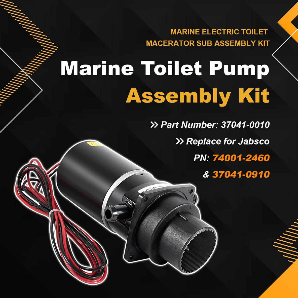 Solidspare Replace for 37041-0010 Marine Electric Toilet Macerator Sub Assembly Kit 12-Volt