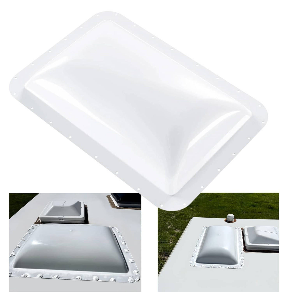 Solidspare RV Roof 18" X 26"  White Skylight Cover For Camper Skylight Truck UV Resistant