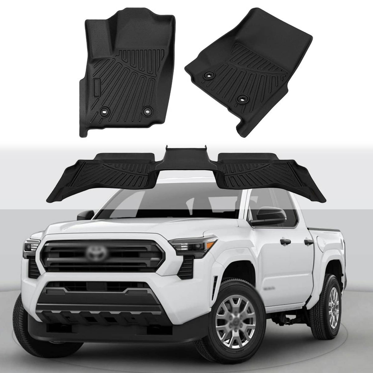 Solidspare Floor Mats For Toyota Tacoma 2024 2025 2026 Auto Tran 1st&2nd Row Floor Liner