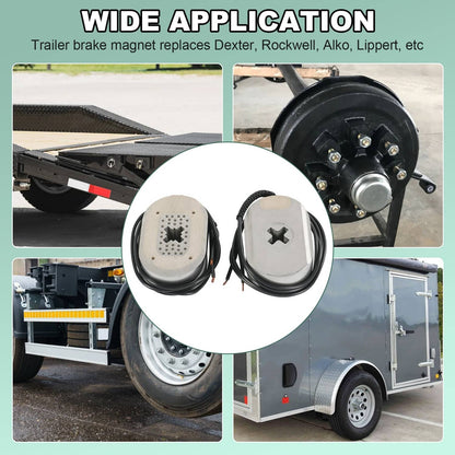 Solidspare 12" Electric Trailer Brake Magnet Kit Fits 5,200-7,000 lbs Axles 21025 2PCS