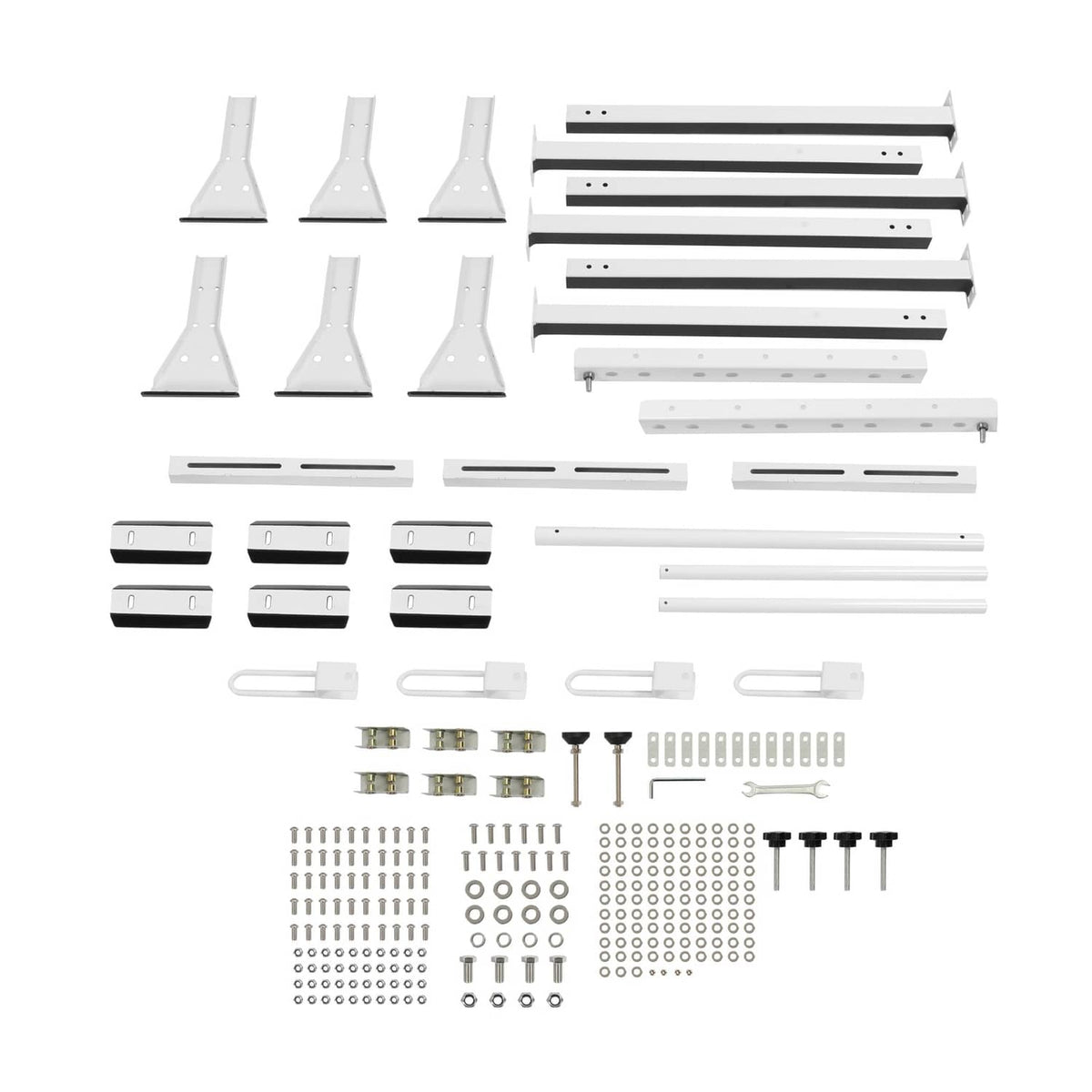 Solid Spare 750 lbs Roof Ladder Rack W/Cargo Roller For Chevy Express Savana 2500/3500 96-23