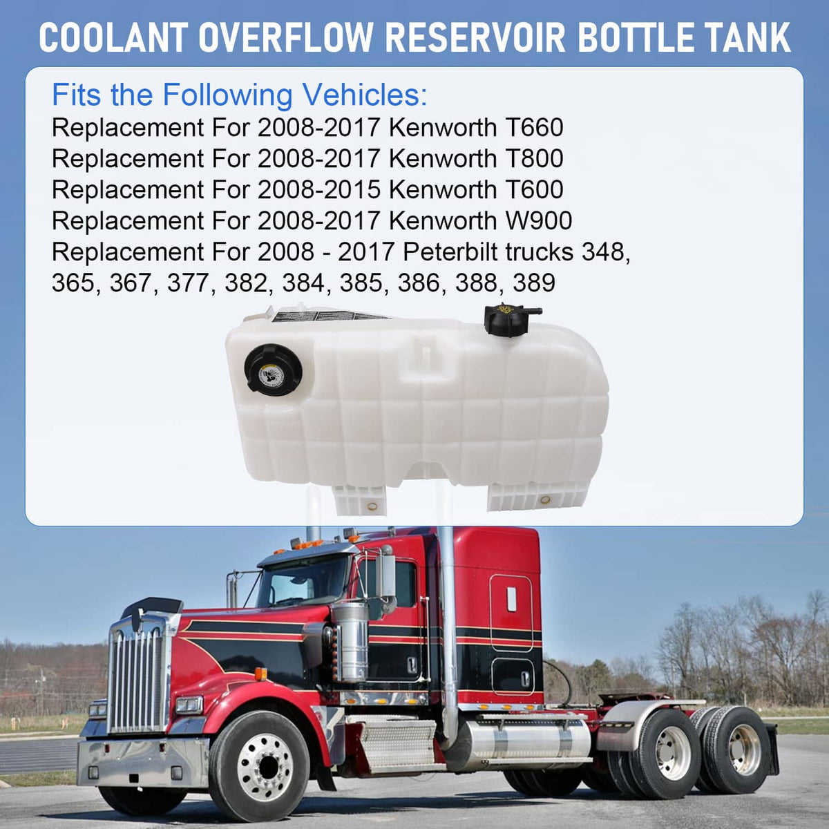Solidspare Coolant Recovery Reservoir Bottle Tank NEW For Kenworth T660 T800 Peterbilt