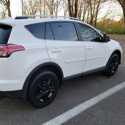 Solid Spare 4X17'' Gloss Black Snap On Hubcaps Wheel Rims Cover For 2013-2018 Toyota Rav4