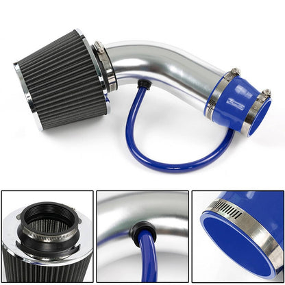 Solidspare 3" Car Cold Air Intake Filter Induction Kit Pipe Flow Hose System 76mm Alumimum