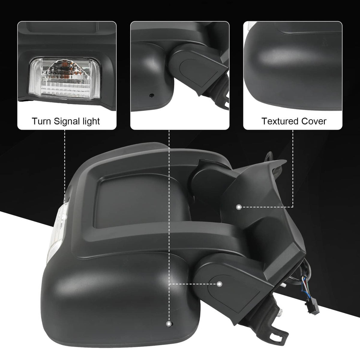 Solidspare Passenger RH Side Manual Door Mirror For 2014-2023 RAM PROMASTER 1500 2500 3500