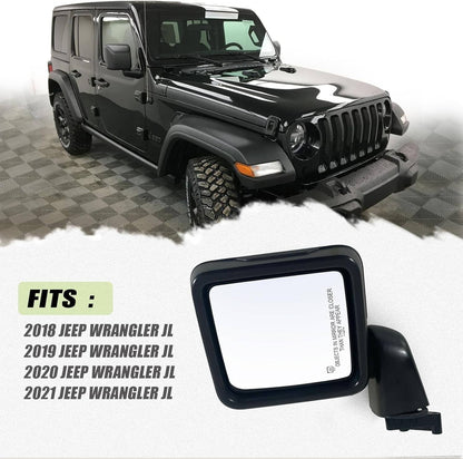 Solidspare Right Passenger Side Power Heated Mirror For 2018-2024 Jeep Wrangler Gladiator