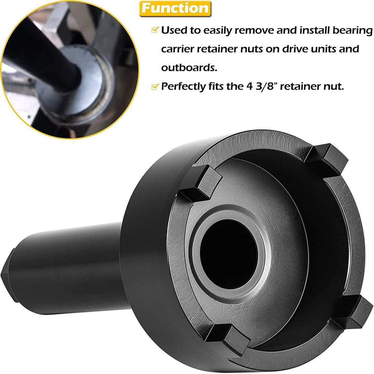 Solidspare Bearing Carrier Retainer Wrench Tool for Mercury Mercruiser Alpha Bravo 91-61069