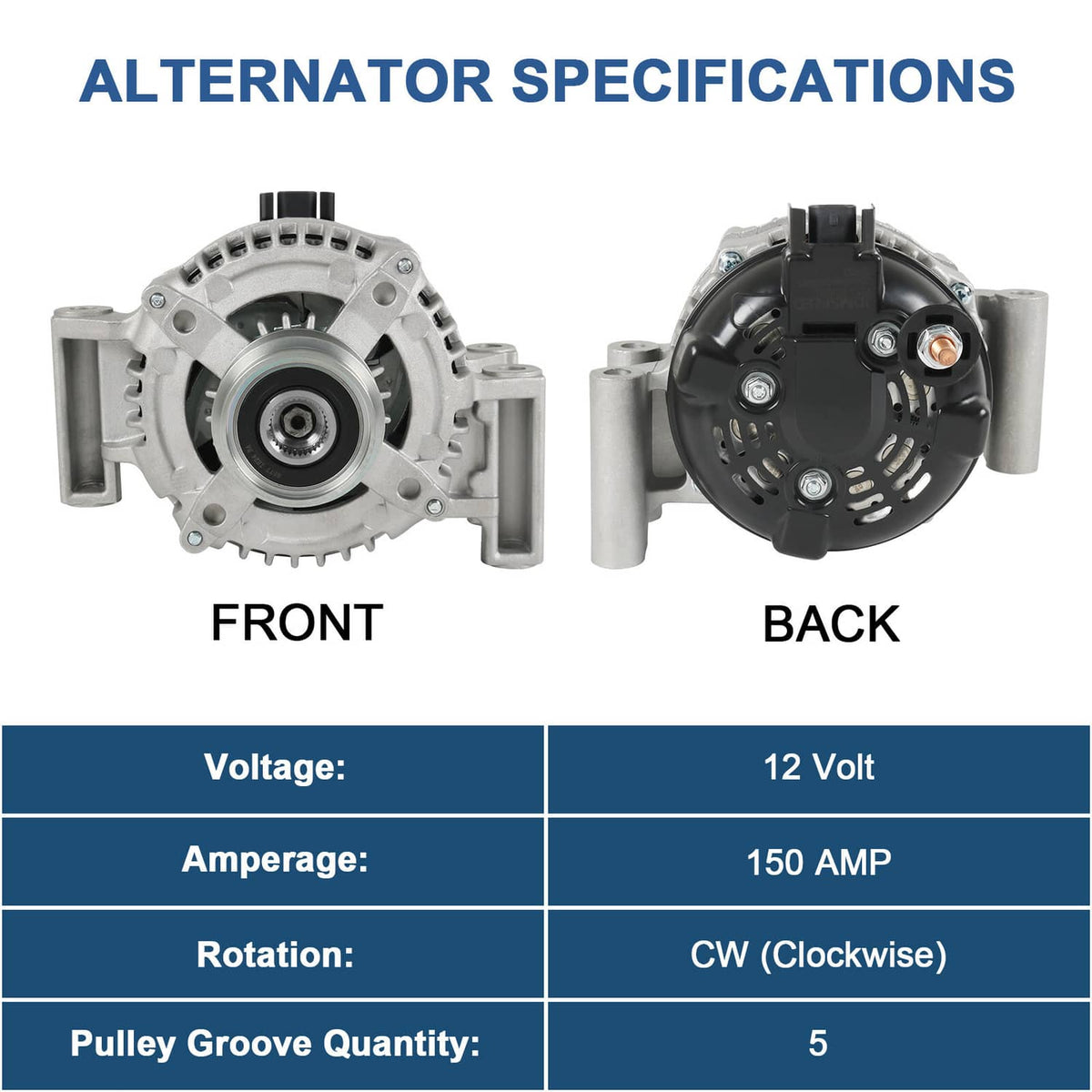 Solidspare Alternator For 11682 Chevrolet Malibu 2013-2015 2.5L 2016-2019 2.0L 104210-1962