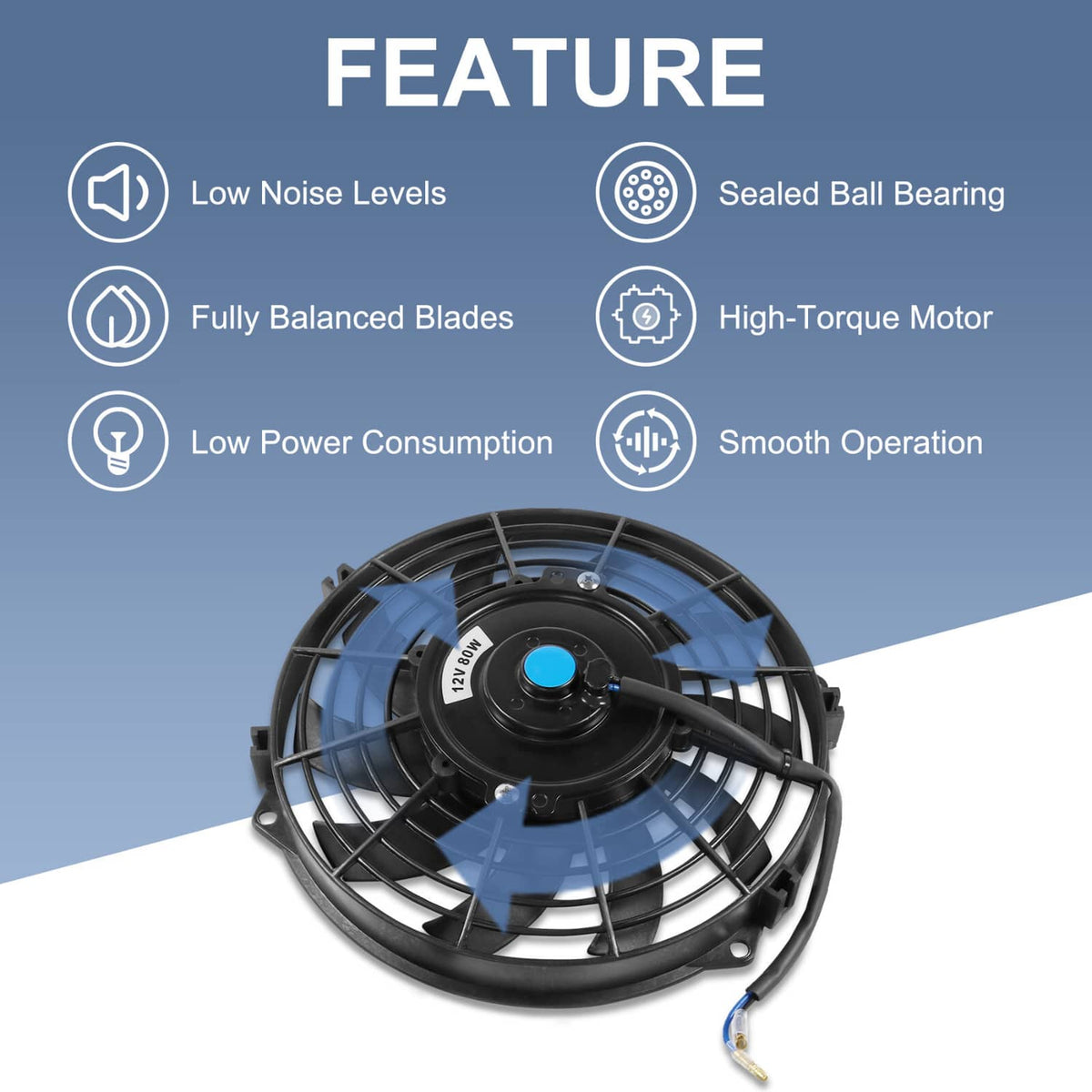 Solidspare 2 PCS 9 inch 12V Slim Fan Push Pull Electric Radiator Cooling Fan Mount Kit