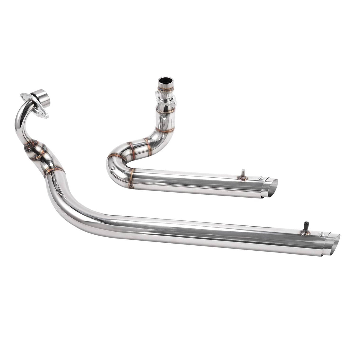 Solidspare Shortshots Staggered Exhaust Pipes Chrome For Yamaha V Star 650 XVS650 Dragstar