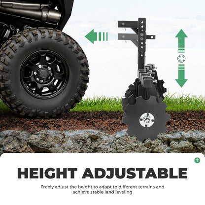Solidspare 34" Disc Plow Harrow w/ 2-inch Receiver Hitch 8-blade disc For Tractor ATV UTV