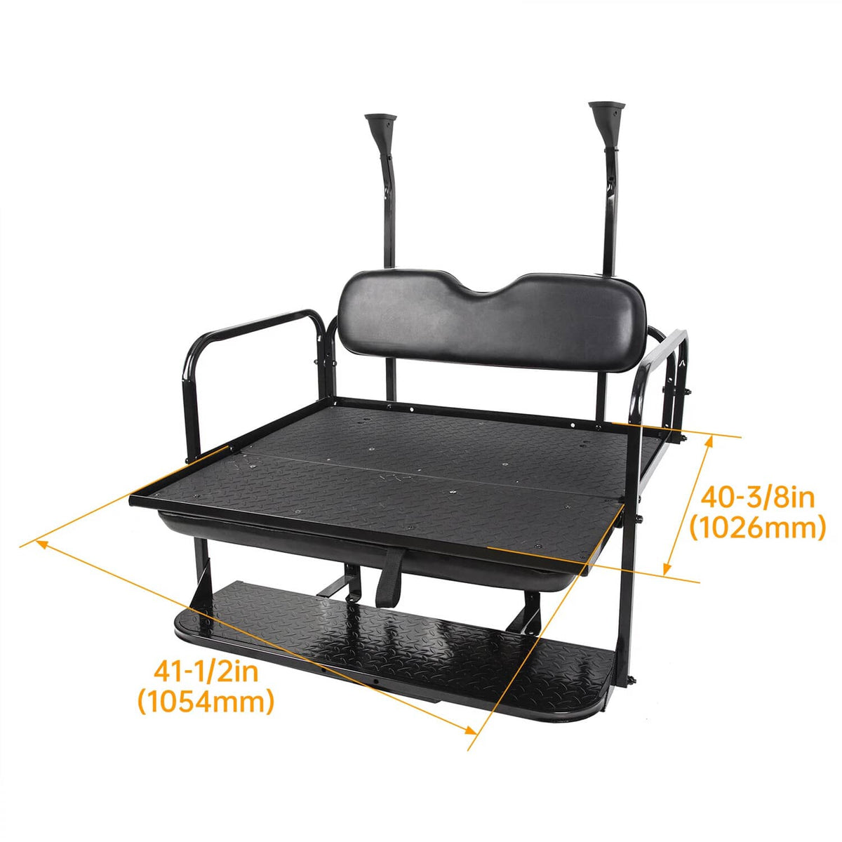 Solidspare Golf Cart Flip Rear Back Seat Kit Black For Club Car Precedent Tempo Onward 04+