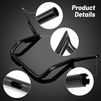 Solidspare 14" Meathook Bar Ape Hangers Handlebars For Harley Street Glide & Electra Glide