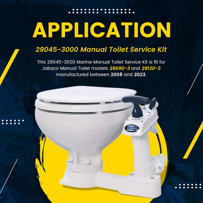 Solidspare Replaces Jabsco 29045-3000 Marine Toilet Service Kit 08-23 for 29090-3 & 29120-3