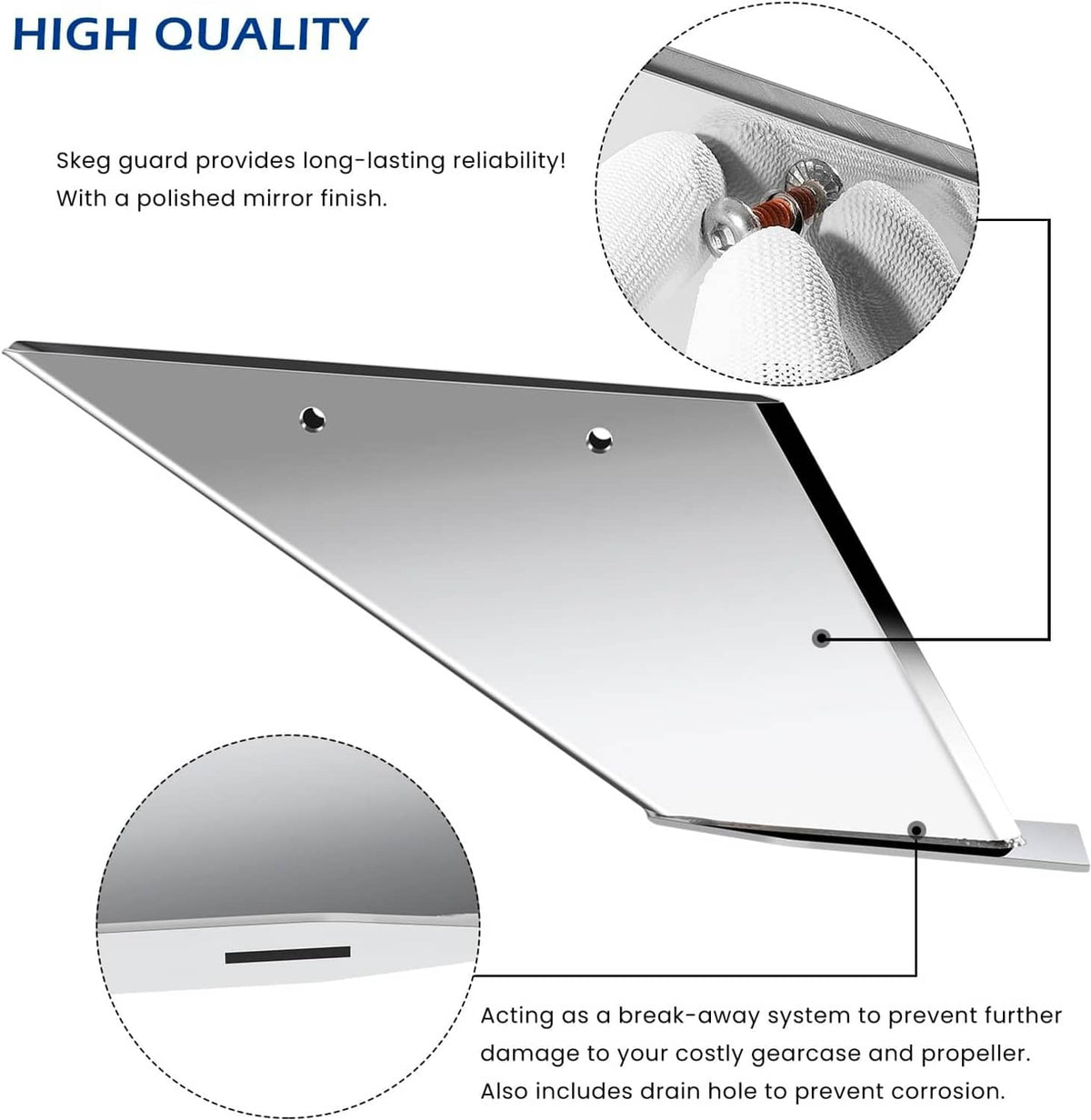 Solid Spare 27211 Skeg Guard Skeg Protector Kit For Mercury 75 90 115 135 150 175 200 300 HP