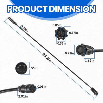 Solidspare 000-14068-001 7-Pin Transducer Adapter Cable for Lowrance Hook²/Reveal & Cruise