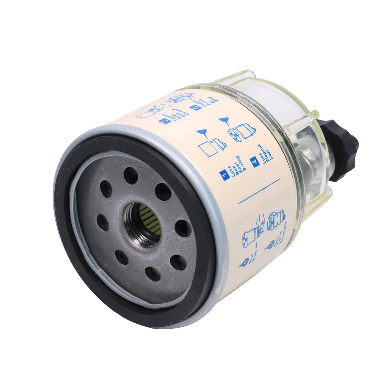 Solidspare R12T Fuel Filter Water Separator Spin-on with Water Collection Bowl For Marine