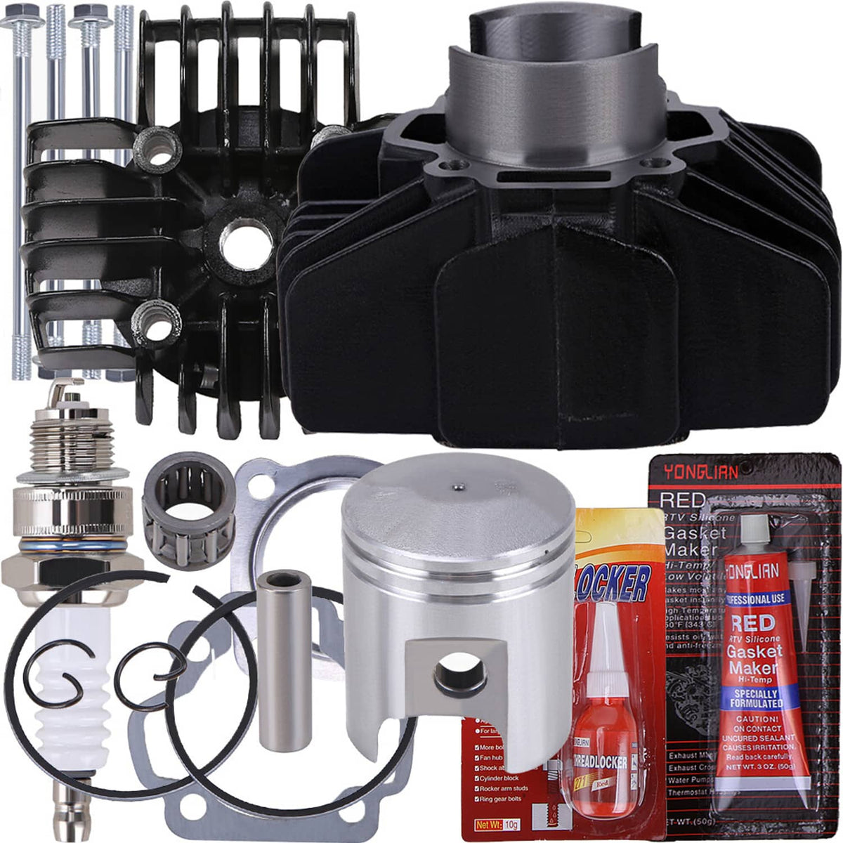 Solidspare 60CC Cylinder Piston Gasket Top End Kit for Yamaha Tri-Zinger 4-Zinger YT60/YF60