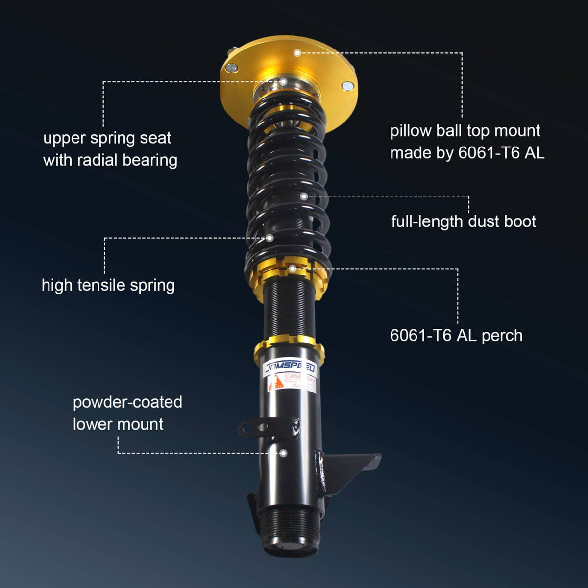Solidspare Coilovers for 03-05 Dodge Neon SRT-4 2.4L Shocks Absorber Coil Spring Adj Height