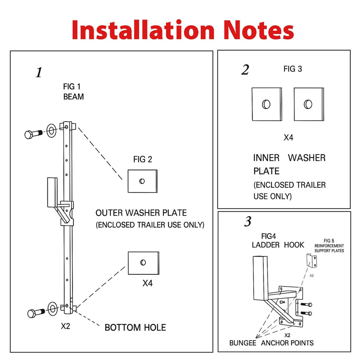 Solidspare 2 Adjustable Trailer Side Ladder Rack Exterior Wall Mount For Enclosed Trailers