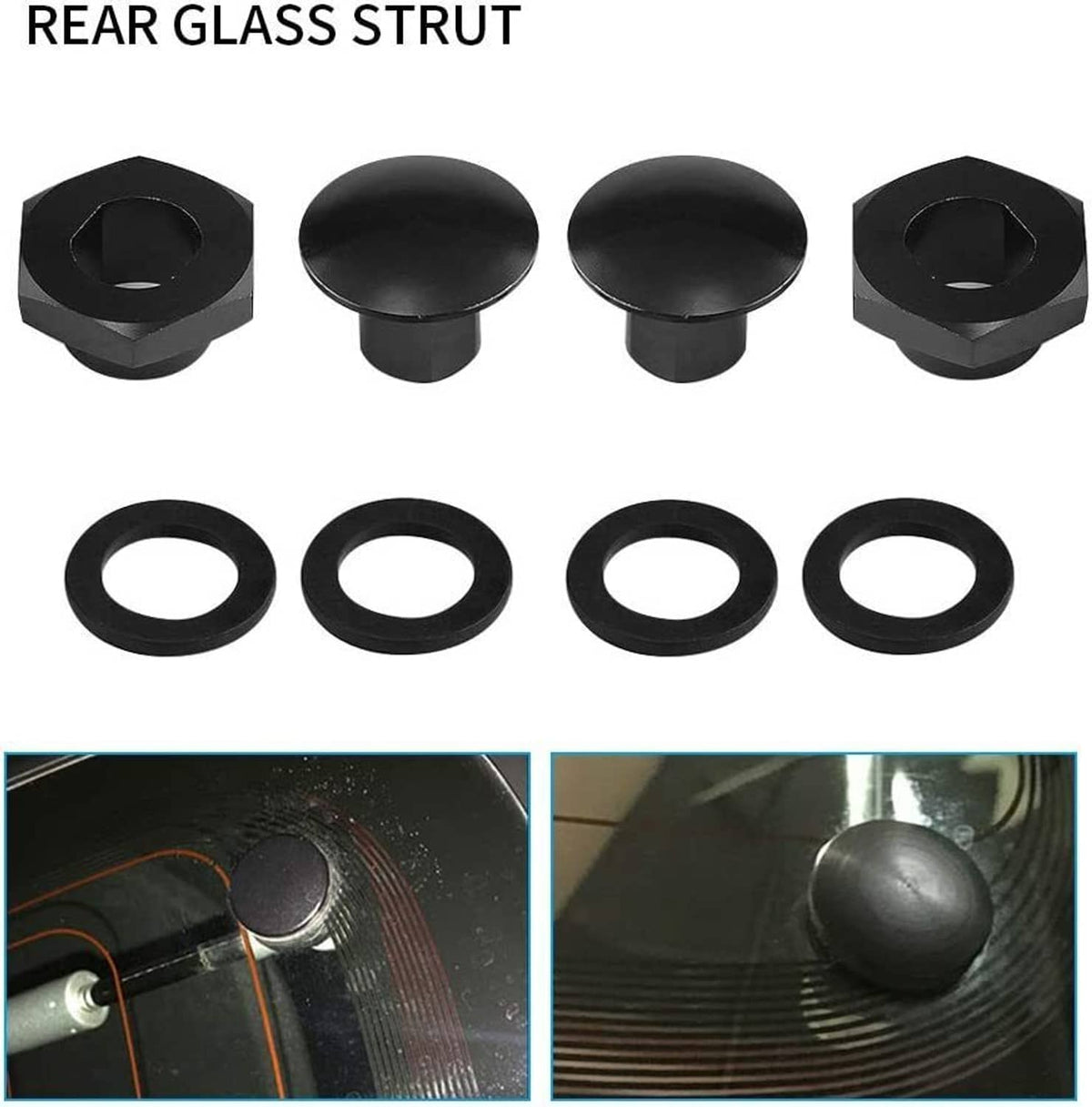 Solidspare Rear Glass Strut Hardware Kit For 1992-1995 Honda Civic 3Dr Hatchback EG6 CRV