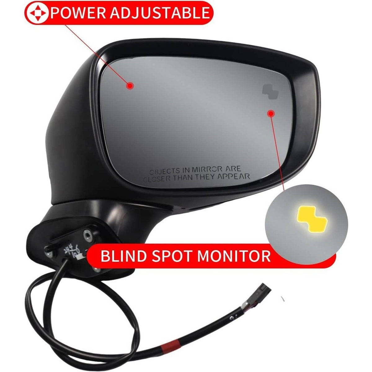 Solidspare Passenger Side Mirror w/BSM Power Turn Signal Light For 2017-2024 Mazda CX-5