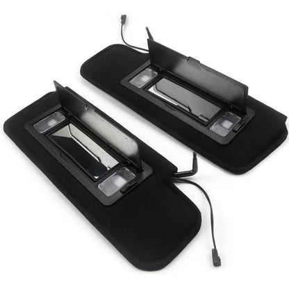 Solidspare 2Pcs Sun visors w/Vanity Mirror & LED Light For 1984-1996 Chevy Corvette C4 5.7L