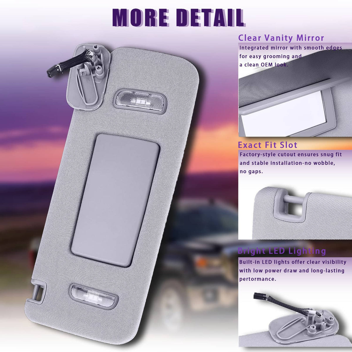 Solidspare Right Side Sunvisor 23459643 For 2015-19 Chevrolet Silverado 1500 2500 3500 New