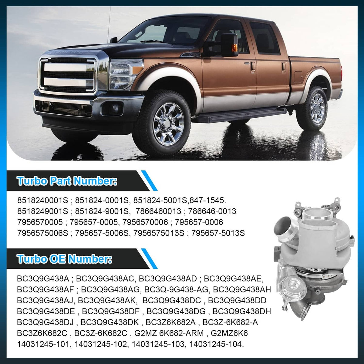 Solidspare Turbo For 2011-2014 Ford F-250 F-350 Super Duty Pickup 6.7L PowerStroke Diesel