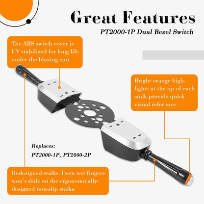 Solidspare PT2000-1P Bezel Control Switch Dua Blinker Trim/Jack Plate for Seastar Hydraulic
