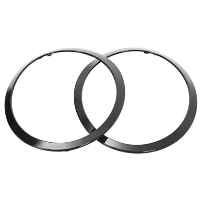 Solid Spare Black Headlight Trims Ring Bezels Cover Pair For Mini Cooper R55 R56 2007-2015